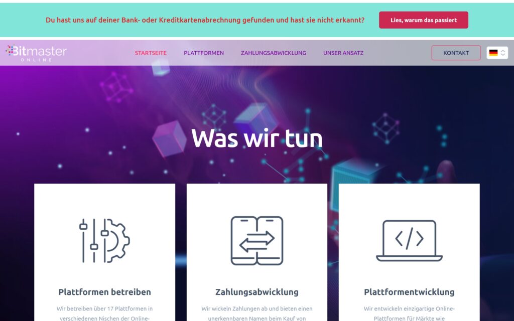 BitMaster Online BV Startseite