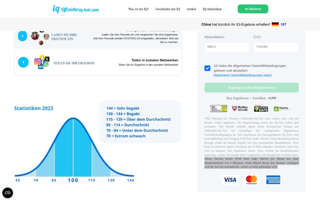 Offizieller IQ Test