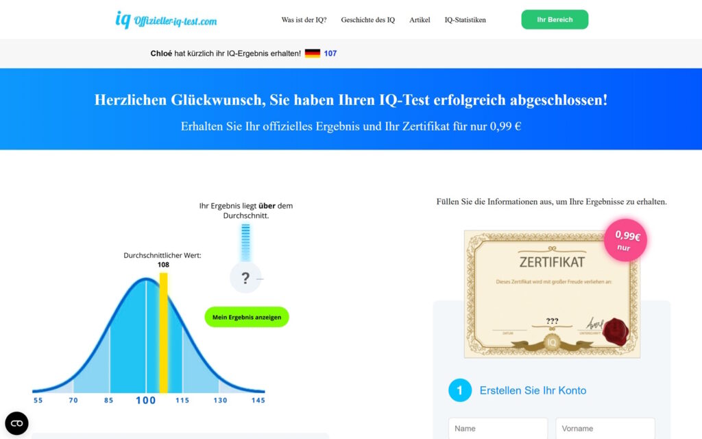 Offizieller IQ Test