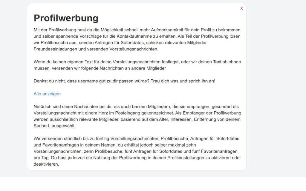 Paidwings AG Profilwerbung Hinweis