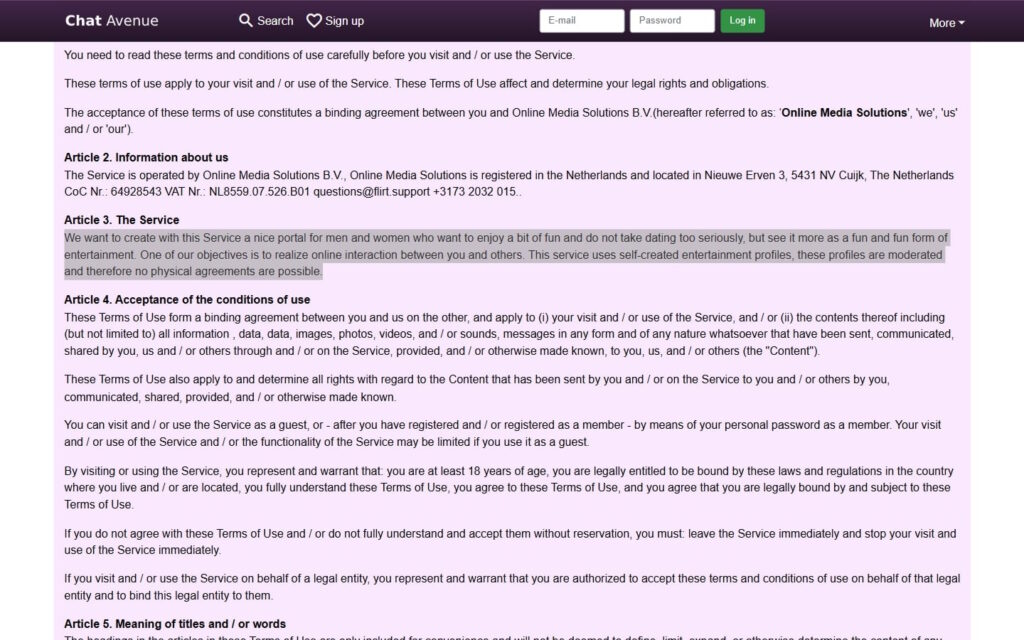 Review proof of Online Media Solutions BV fake chat scheme