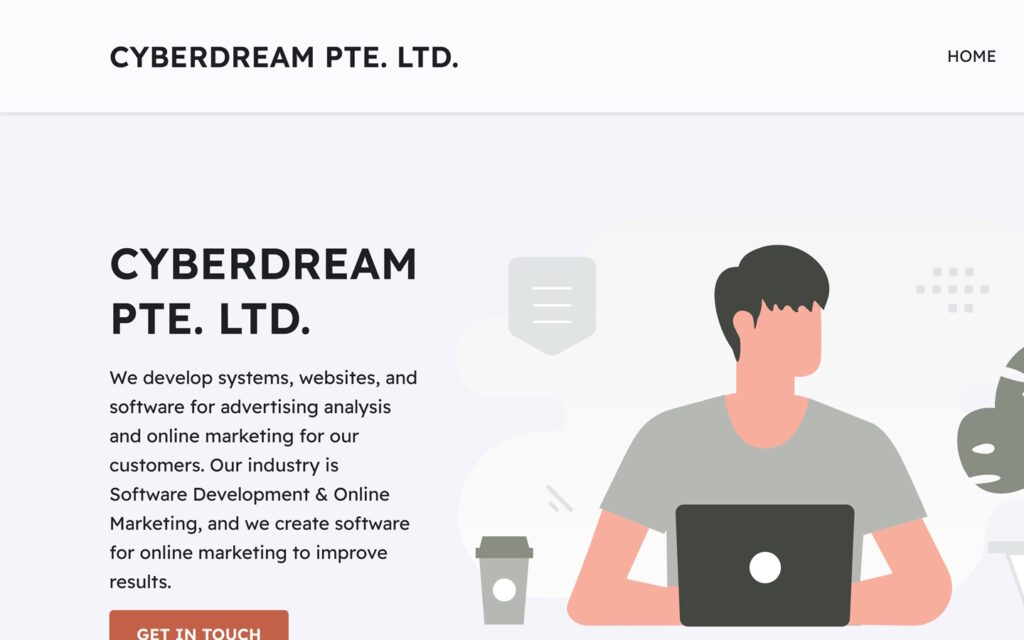 CyberDream Pre Ltd Homepage